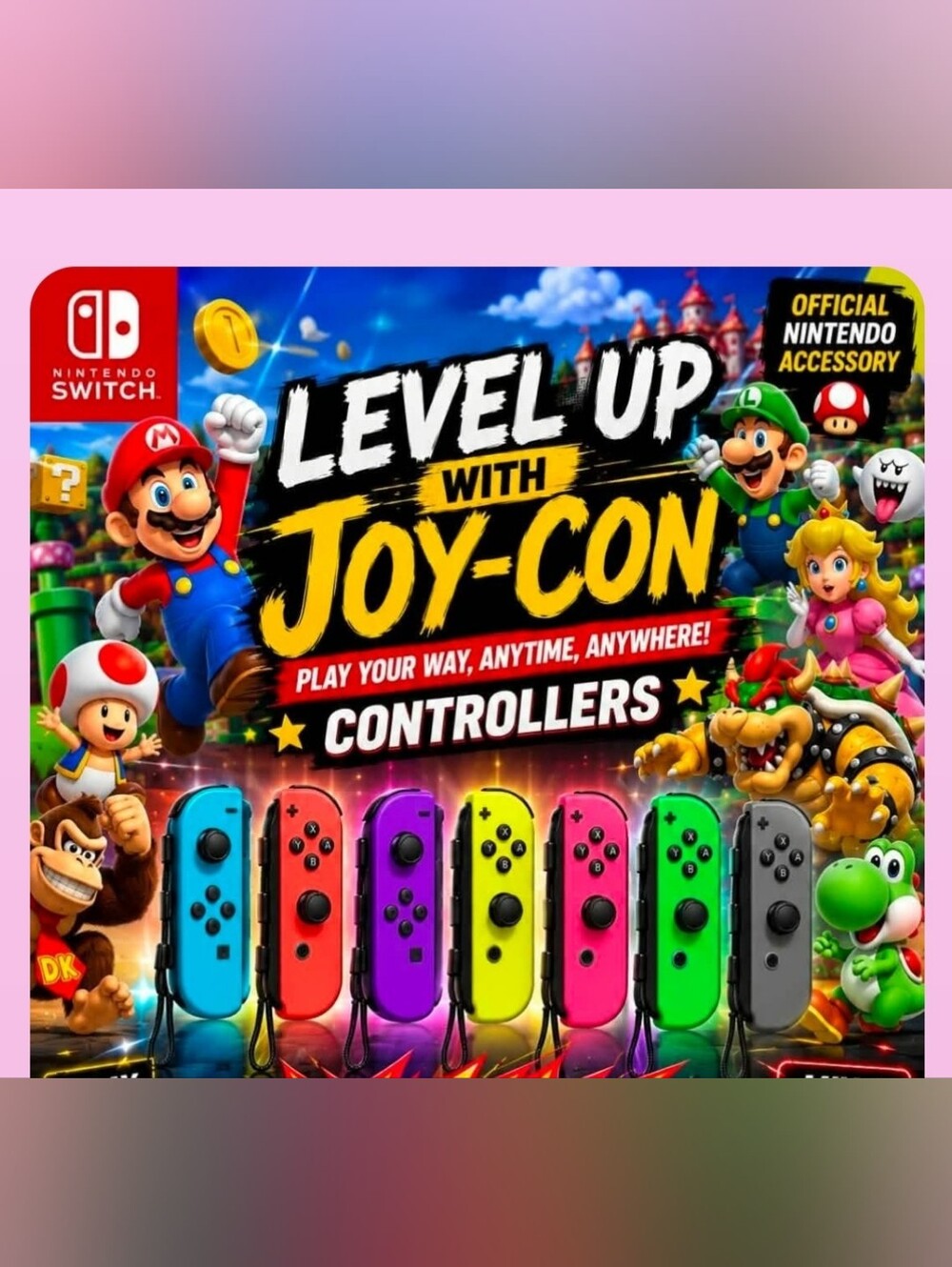 Official Nintendo Joy-Con controllers Purple And Neon Orange